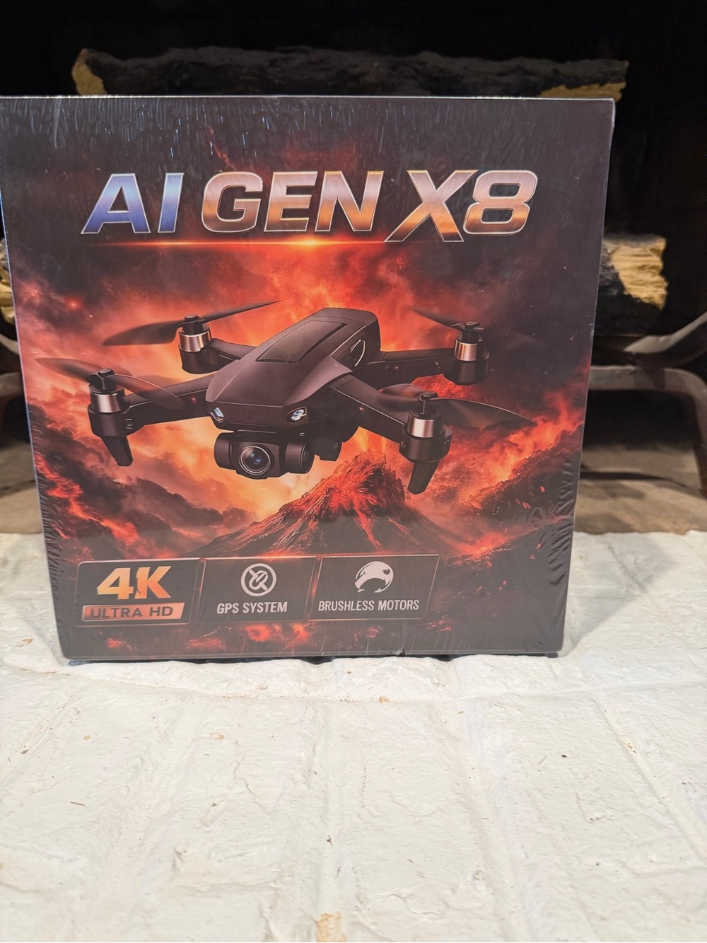 AI GEN X8 4K Drone - Black with Orange Graphics